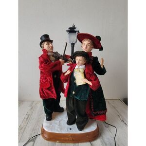 Christmas International AS IS Victorian caroler family animated motion Xmas deco